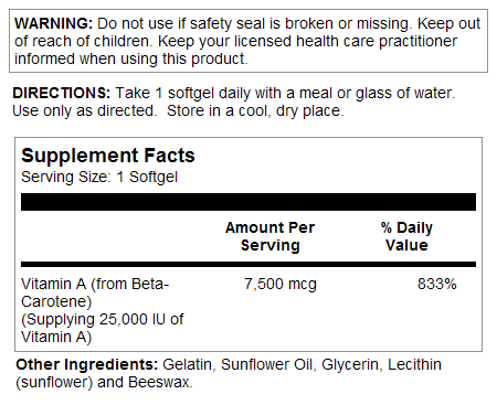 Beta Carotene ActivGels™ Softgels 7,500 mcg - Image 2