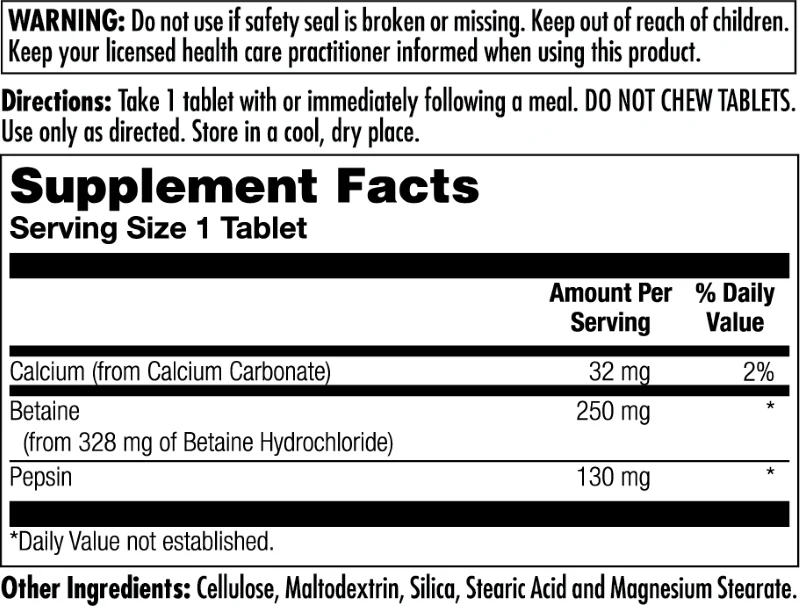 Betaine HCl+ Tablets 250 mg - Image 3