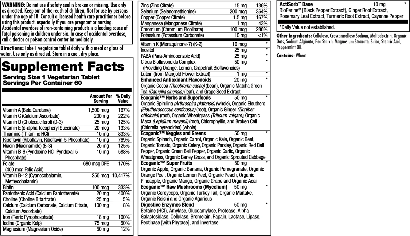 Enhanced Energy® Once Daily Whole Food Multivitamin VegCaps - Image 4