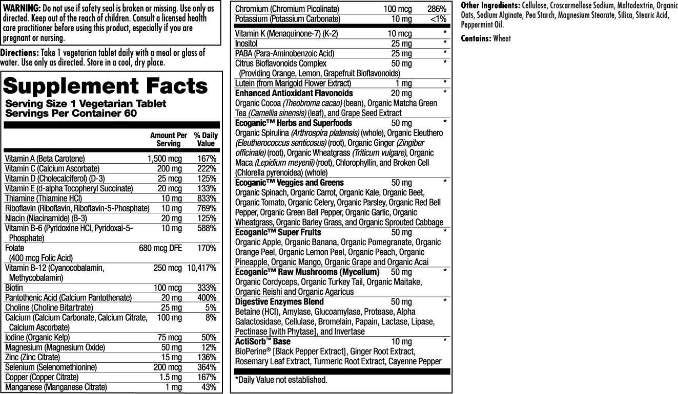 Enhanced Energy® Whole Food Multivitamin Iron-Free VegCap - Image 4