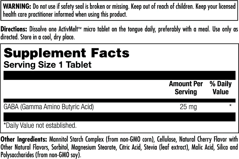 GABA 25 mg ActivMelt® Instant Dissolve Tablets - Image 2