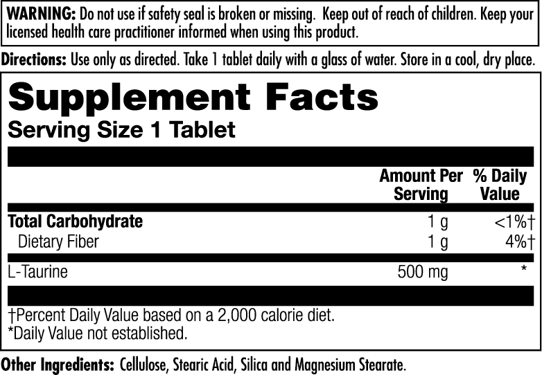 L-Taurine Tablets 500 mg - Image 3