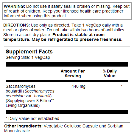 Saccharomyces Boulardii 8 billion VegCaps - Image 2