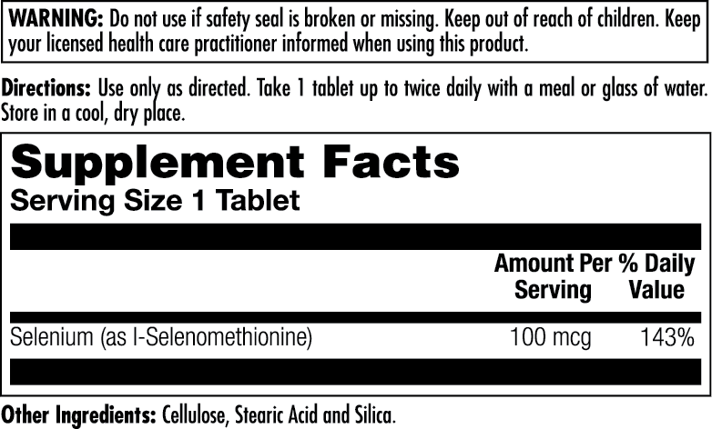 Selenium Yeast Free Tablets 100 mcg - Image 3